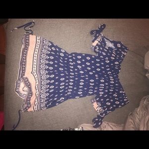off the shoulder patterned romper